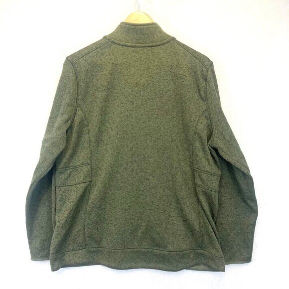 Eddie Bauer Heathered Green Zip Up Sweater Jacket Womens 2XL Fleece Lined Pocket - Picture 2 of 16